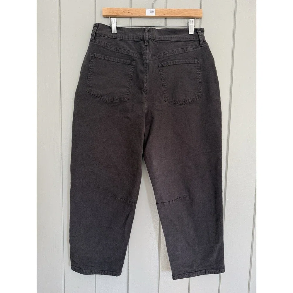 Evereve Cora Barrel Leg High Rise Utility Pant in Charcoal Gray Size 31 Cropped - Picture 5 of 5